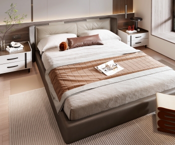 Modern Double Bed-ID:675750976