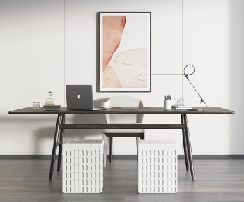 Modern Computer Desk And Chair-ID:731214054