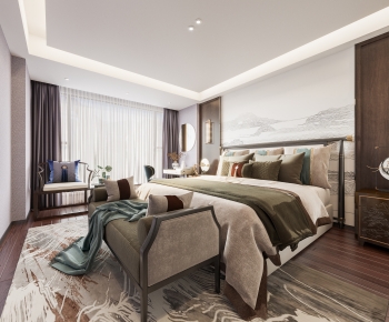 New Chinese Style Bedroom-ID:887443072