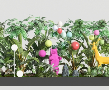 现代植物美陈，卡通雕塑，气球-ID:976738935