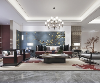 New Chinese Style A Living Room-ID:452620988