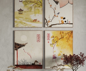 新中式花鸟装饰画-ID:907878915