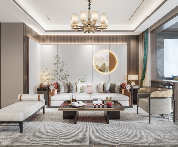 New Chinese Style A Living Room-ID:868614914