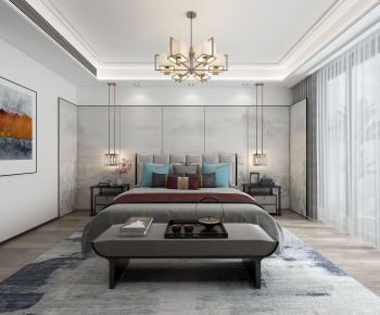 New Chinese Style Bedroom-ID:879240026