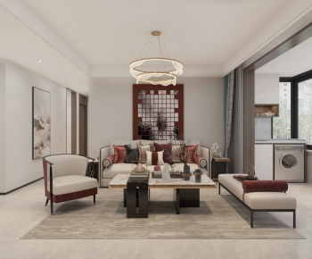 New Chinese Style A Living Room-ID:950510521