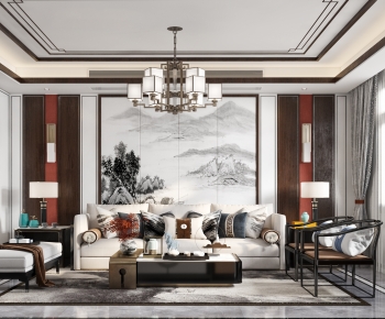 New Chinese Style A Living Room-ID:223239905