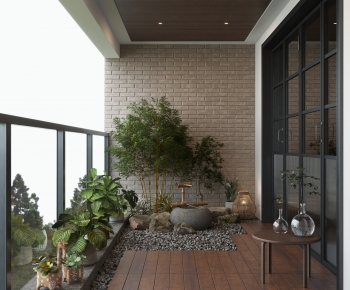 New Chinese Style Balcony-ID:745946884