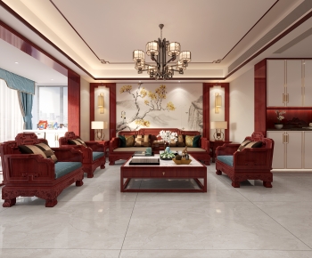 Chinese Style A Living Room-ID:940933945