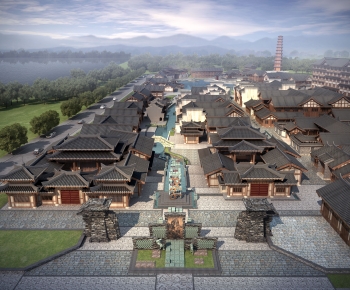 Chinese Style Ancient Architectural Buildings-ID:213629967