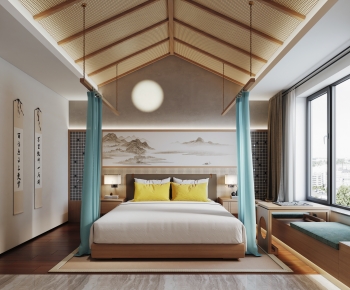 Japanese Style New Chinese Style Bedroom-ID:716967112