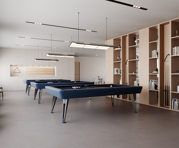 现代台球室 乒乓球室3D模型