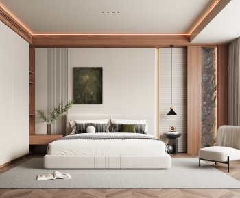Modern Wabi-sabi Style Bedroom-ID:688620094