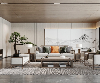 New Chinese Style A Living Room-ID:565670018
