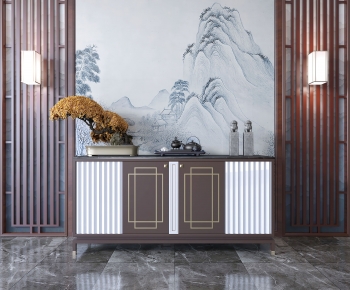 New Chinese Style Entrance Cabinet-ID:415477991