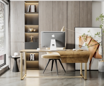 Modern Computer Desk And Chair-ID:964818003