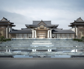 New Chinese Style Building Appearance-ID:897773037