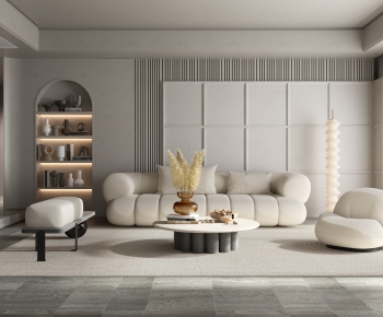 Modern Wabi-sabi Style A Living Room-ID:814340156