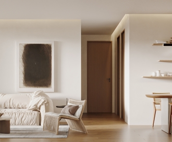 Modern Wabi-sabi Style A Living Room-ID:597081906