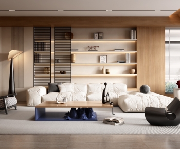 Modern Wabi-sabi Style A Living Room-ID:490828048