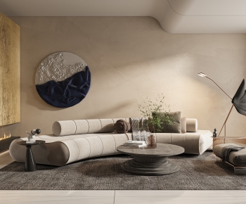 Modern Wabi-sabi Style A Living Room-ID:607589968