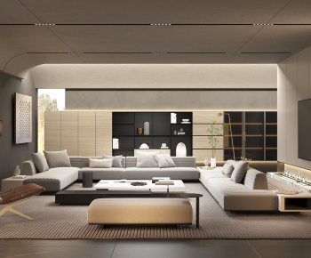 Modern Wabi-sabi Style A Living Room-ID:916179908