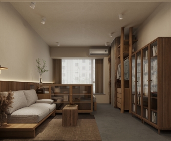 Modern Wabi-sabi Style A Living Room-ID:115111117