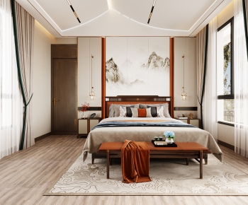 New Chinese Style Bedroom-ID:753299954