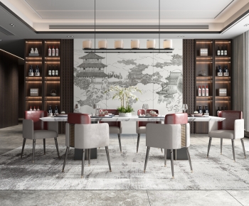 New Chinese Style Dining Room-ID:618957045