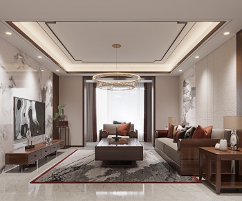 New Chinese Style A Living Room-ID:143313884