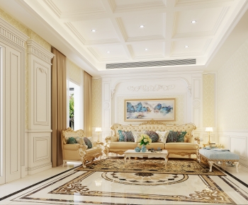 European Style Classical Style A Living Room-ID:110585934