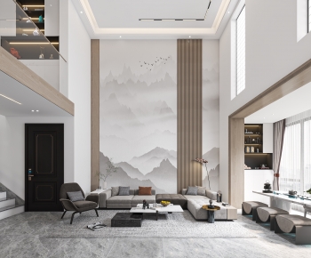 New Chinese Style A Living Room-ID:425924061