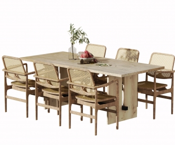 Wabi-sabi Style Dining Table And Chairs-ID:114531996