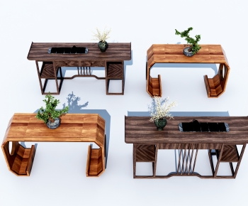 New Chinese Style Tea Tables And Chairs-ID:379300124