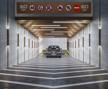Modern Underground Parking Lot-ID:513864043
