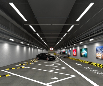 Industrial Style Underground Parking Lot-ID:829895028