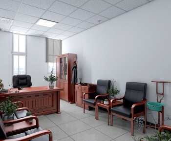 新中式党建政府机关单位办公室3D模型