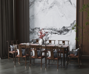 New Chinese Style Dining Table And Chairs-ID:763652096