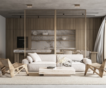 Wabi-sabi Style A Living Room-ID:669990068