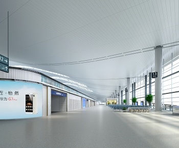 现代机场候车大厅3D模型