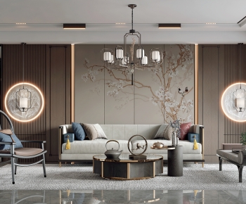 New Chinese Style A Living Room-ID:288703922