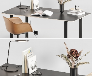 Modern Computer Desk And Chair-ID:473836905