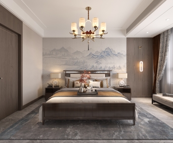 New Chinese Style Bedroom-ID:643883943