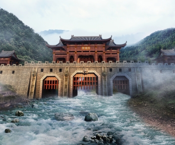 Chinese Style Ancient Architectural Buildings-ID:236798058