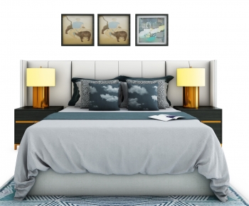 Modern Double Bed-ID:154417992