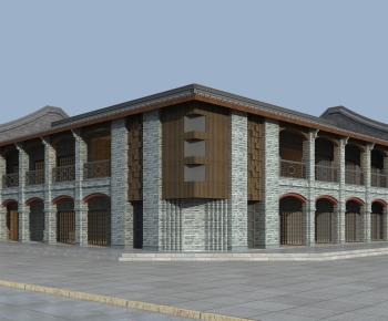 Chinese Style Building Appearance-ID:674050097