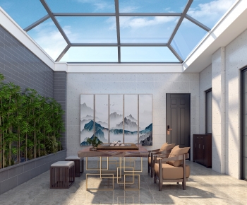 New Chinese Style Glass Sun Room-ID:453784946