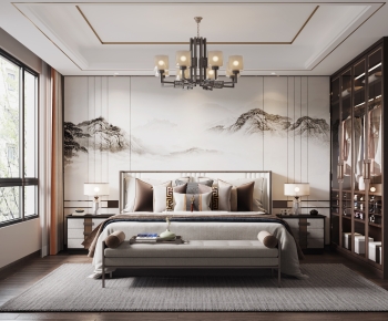 New Chinese Style Bedroom-ID:344177013