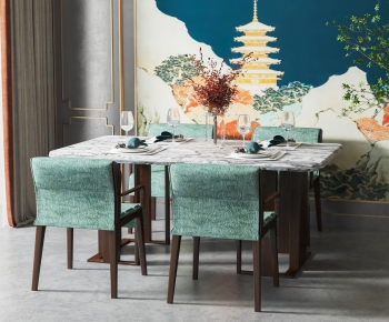 New Chinese Style Dining Table And Chairs-ID:299257042