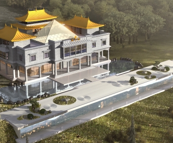 Chinese Style Building Appearance-ID:620418071