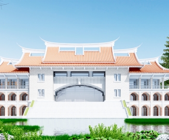 New Chinese Style Building Appearance-ID:568264961